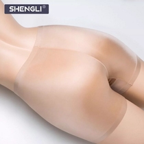 Flesh safety pants anti-gloss Womens Ice Silk seamless leggings wedding photos cotton crotch high waist four flat corner underwear