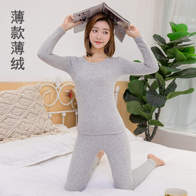 quần mùa thu womens bông bộ mùa đông chặt chẽ liên tục thân bông sinh viên nhiệt áo len ấm đồ lót dày cộng với nhung.