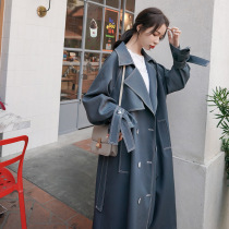 This years popular windbreaker womens long knee English style 2021 Spring and Autumn New temperament Korean loose coat thin