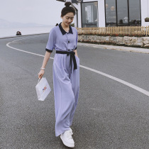 Jumpsuit set 2021 New Women summer thin loose straight high waisted wide legs waistband tide ins