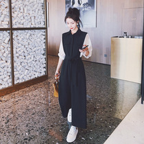 Cargo wide leg jumpsuit set womens summer 2022 new thin chic high-end design sense niche temperament goddess fan