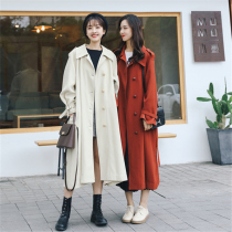 British windbreaker women long small man 2021 Spring and Autumn New Korean version of loose temperament popular knee thin coat