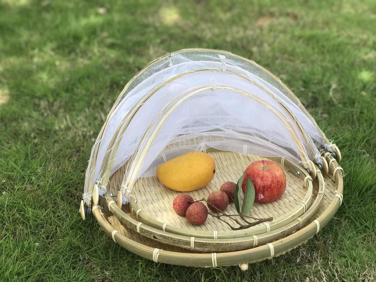 Pure handmade bamboo woven anti-insect anti-fly basket Bamboo Dustpan Small Bamboo Basket Summer Burst