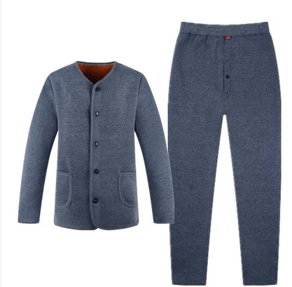 tenau mỡ mã lớn cộng với bông ấm trung niên mens đồ lót áo khoác bông ba lớp dày cardigan 200 pounds.