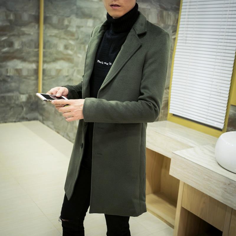 . Mùa đông Hàn Quốc phiên bản của đất mùa đông thanh thiếu niên áo của nam giới dài áo gió áo khoác lông thú áo khoác mùa đông nizi bên ngoài của nam giới.