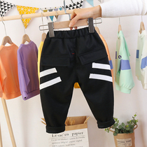 Boy pants spring dress new male and female baby casual foreign air length pants Han version 100 hitch pants baby pants