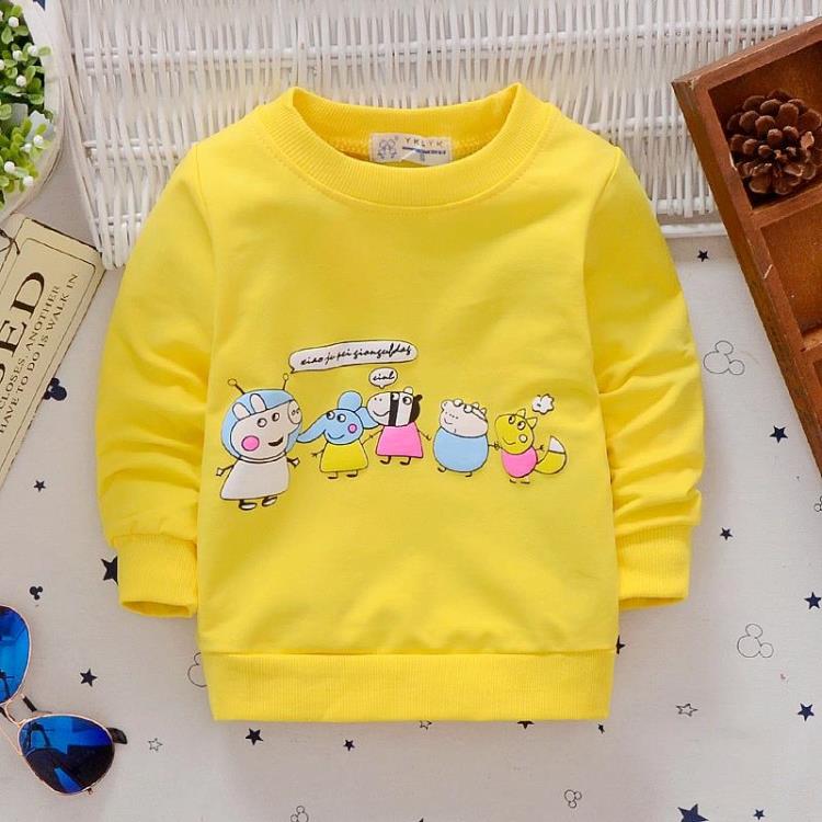 Quần áo trẻ em mùa xuân và mùa thu cho bé trai và bé gái áo len mỏng áo len bé cộng với áo sơ mi nhung trẻ sơ sinh Áo thun 0-2-3 tuổi áo chống nắng bé gái cao cấp