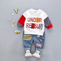 Boys and girls tide baby childrens clothing autumn baby Foreign suit long sleeve 1-3 years old 2 childrens sports autumn two-piece set