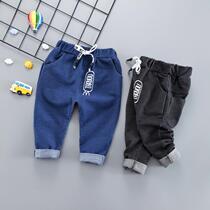 Childrens pants childrens sports pants spring and autumn striped pants outside elastic childrens casual trousers 1-2-3 years old tide
