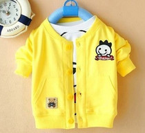 Childrens clothing baby spring and autumn coat boys and girls cardigan baby cotton coat children thin 0-1-2-3 years old and a half