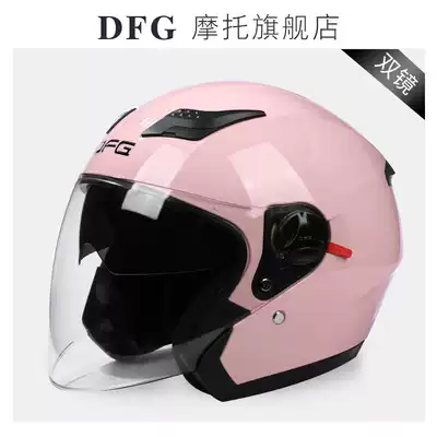 DFG electric car helmet gray men and women's four seasons universal cute winter warm half helmet safety head cap