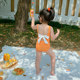 ຊຸດລອຍນ້ຳເດັກນ້ອຍເກົາຫຼີຫວານ plaid women's bow one-piece swimsuit girl little princess baby cute swimsuit