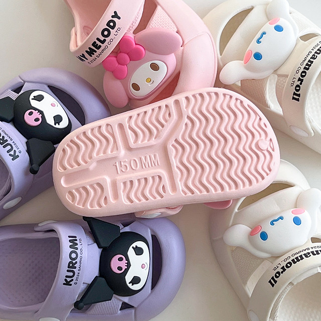 Sanrio Baby Croc Shoes Girls Children's Slippers Summer Non-Slip Girls Princess Beach Sandals