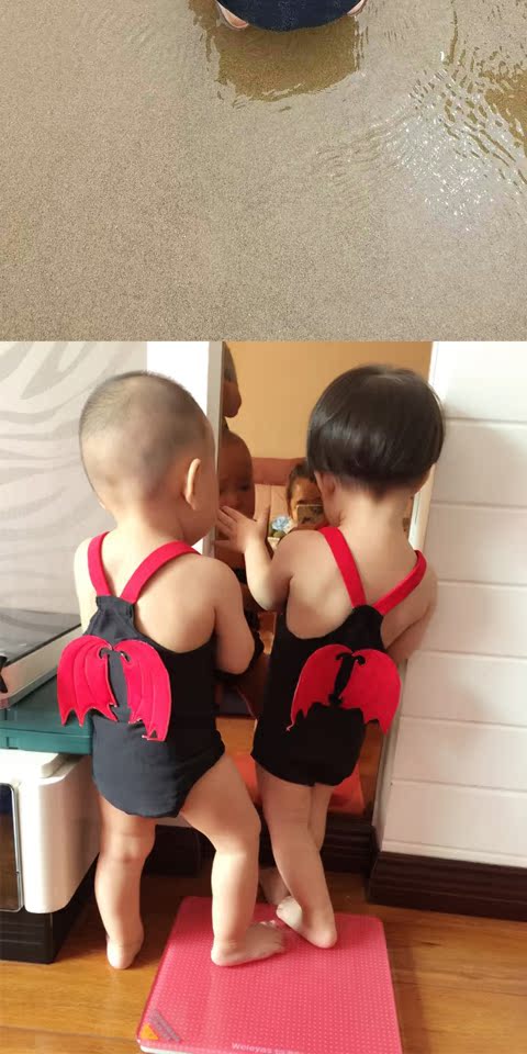 Áo tắm trẻ em Xiêm đôi cánh nhỏ thiên thần đồ bơi bé trai bé gái dễ thương thủy triều bé bé bơi thân đồ bơi trẻ em cao cấp