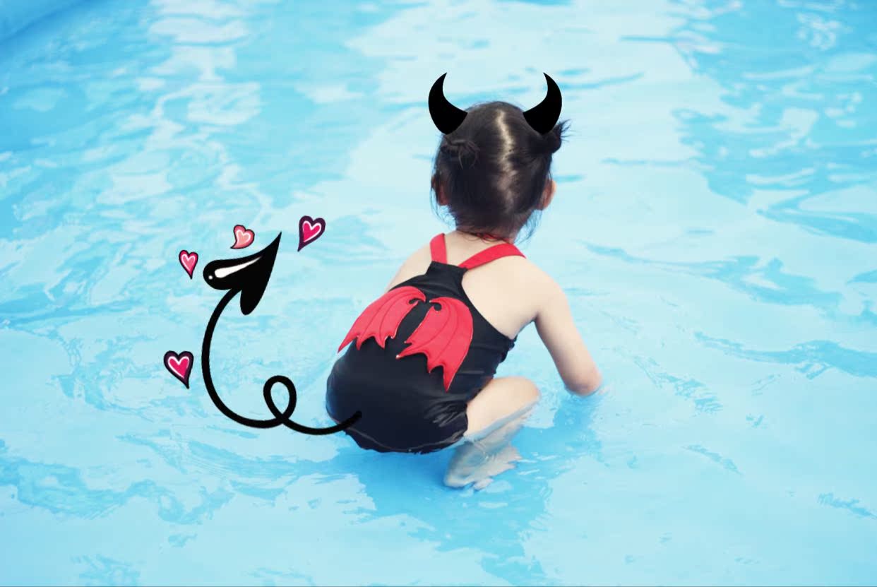Áo tắm trẻ em Xiêm đôi cánh nhỏ thiên thần đồ bơi bé trai bé gái dễ thương thủy triều bé bé bơi thân đồ bơi trẻ em cao cấp