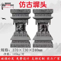 Antique brick-carved Chinese-style crest horse-headed lion squatting Chinese-style courtyard door head pendant gate tower decoration crest