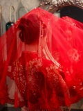 Кружевное тип 13 -летний магазин более 20 цветов цветной кружевной головы красный красный хиджада невеста красный китайский красивый древний стиль, древний стиль, прозрачное свадебное красное платье, высокий шарф