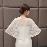 Плащ, кружевная тонкая белая летняя накидка для невесты, большой размер, 13 года, открытые плечи