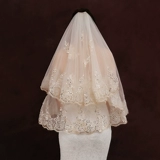 Завеса невесты с шампанским цветом с многослойным расчесыванием Combeled Corean Travel занимает длинный короткометражный трейлер блестящий супер -сказочный формат женщина