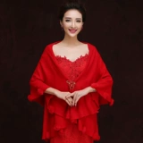 Осенняя накидка для невесты, красное ципао, шерстяное удерживающее тепло свадебное платье, большой размер