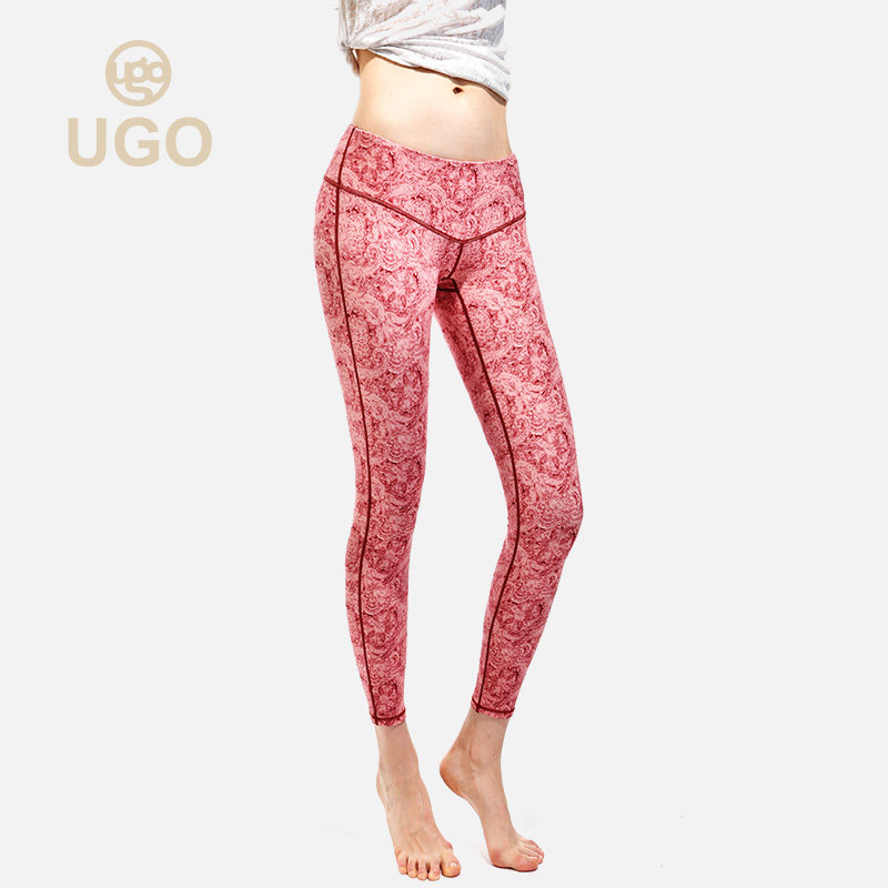 ugo new yoga elastic long pants high quality fashion printed tight pants low waist pants breathable quick dry sports pants