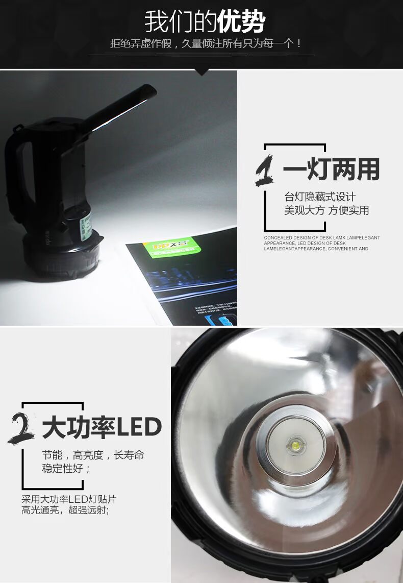 Một lượng lớn đèn pin LED chiếu sáng chói nhà có thể sạc lại tìm kiếm siêu sáng ngoài trời từ xa đa chức năng tầm xa đèn pin laze