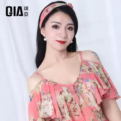 Qiya dance hair band accessories headwear wide-sided color hair hoop net red 2021 new hair bundle