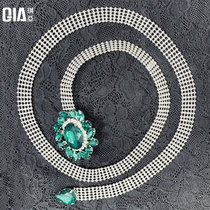 Chia belly dance waist chain green ghost jewel belt accessories beginner New Heavy Industry Dance metal jewelry women