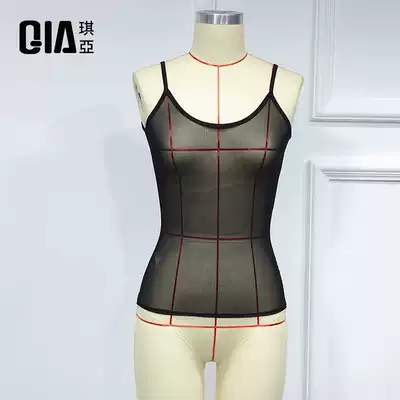 Qiya belly dance suspenders practice clothes top new sexy small vest inside set net gauze base shirt costume dance clothes