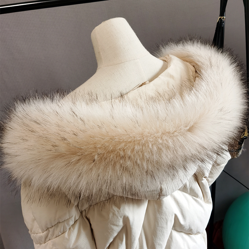 Simulated Fox Fur Collar, Single Purchase, Raccoon Fur Collar, down Parka Hood Strip, Coat Fake Collar, Universal for Women in Winter