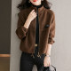 Stand Collar Jacket Women's Autumn 2022 New Explosive Loose Zipper Baseball Uniform Spring and Autumn Small Short Top