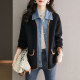 Autumn mid-length coat women's 2022 new fashion Western-style denim stitching baseball uniform spring and autumn vacation two-piece tops