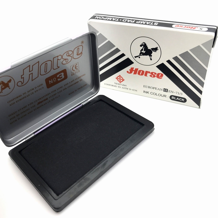 Thai Horse Horse Card NO 3 Mid print Printed Clay Box Seal Stamp printing Desk 56 * 90mm Black Blue Red-Taobao