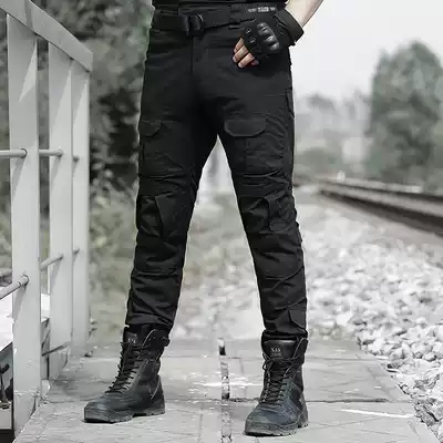 Wolf Stone Spring pants straight tube pants wear-resistant multi-bag camouflage frog pants