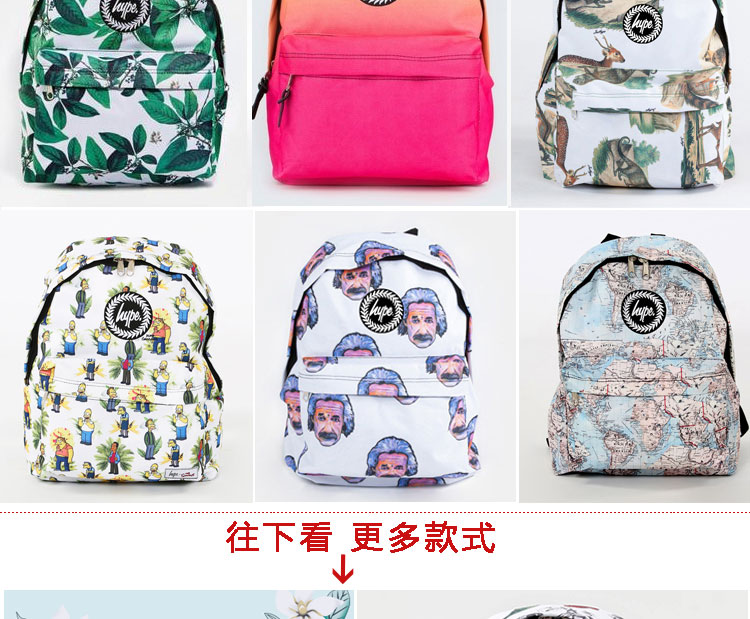 Tại chỗ chính hãng JUST HYPE Châu Âu và Mỹ cao đẳng in ba lô học sinh trung học ba lô nam giới và phụ nữ túi du lịch balo nam đẹp