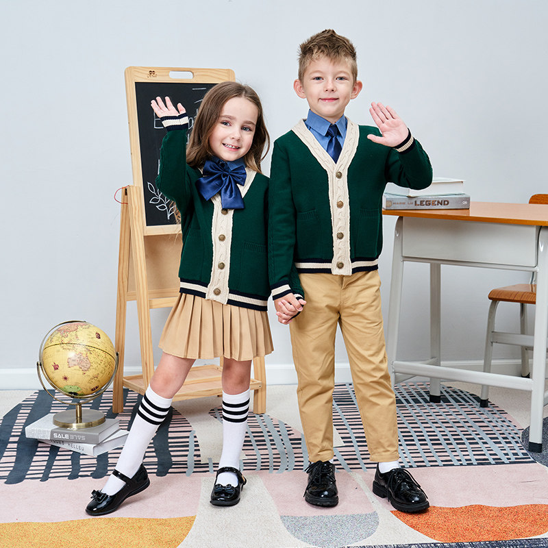 Kindergarten Garden Clothing Spring Autumn Clothing Yinglun Wind Class The Knitted Sweatshirt Performance Suit Children's School Suit Elementary School Students Winter