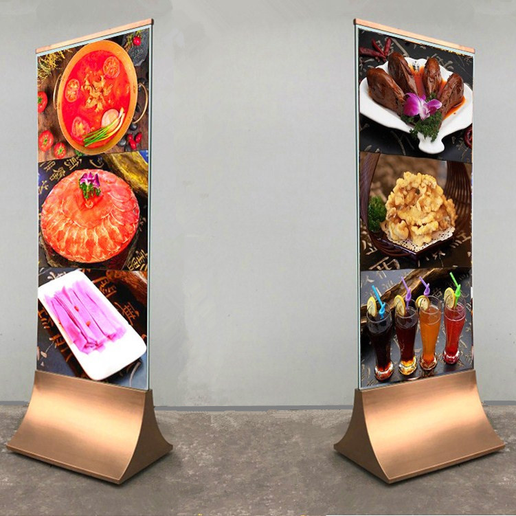 Rose gold poster frame guide card to map custom shopping mall water brand acrylic stand arc rose gold sign
