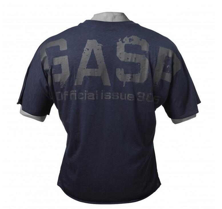 Gasp Fitness Short-Sleeve Men's Training T-Shirt Muscle Sports Squat Strength Slim Fit Top Elastic Print