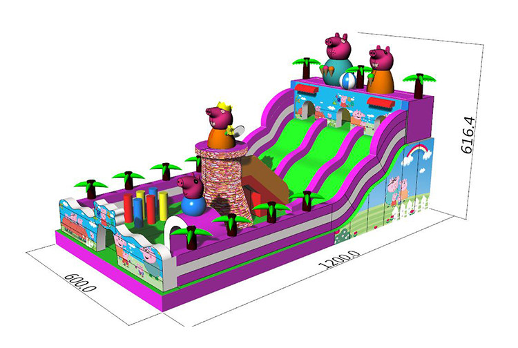 Батут 72平方米小猪佩奇12x6充气城堡蹦蹦床厂家直销支持定制摆摊利器 OTHER