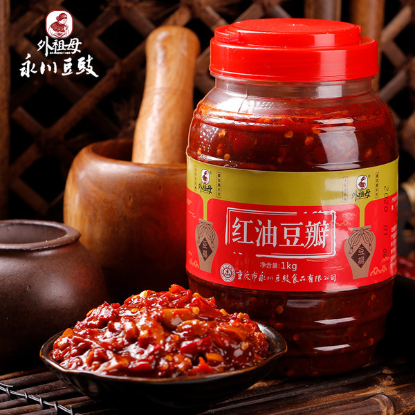 中华老字号 国家非物质文化遗产 外祖母 红油豆瓣酱 1000g 天猫优惠券折后￥9.9包邮（￥19.9-10）