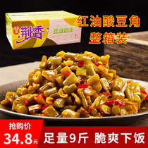 Jingxiang red oil sour beans in the whole box 10kg farmhouse spicy crispy cowpea Pickles under the meal pickles for commercial use