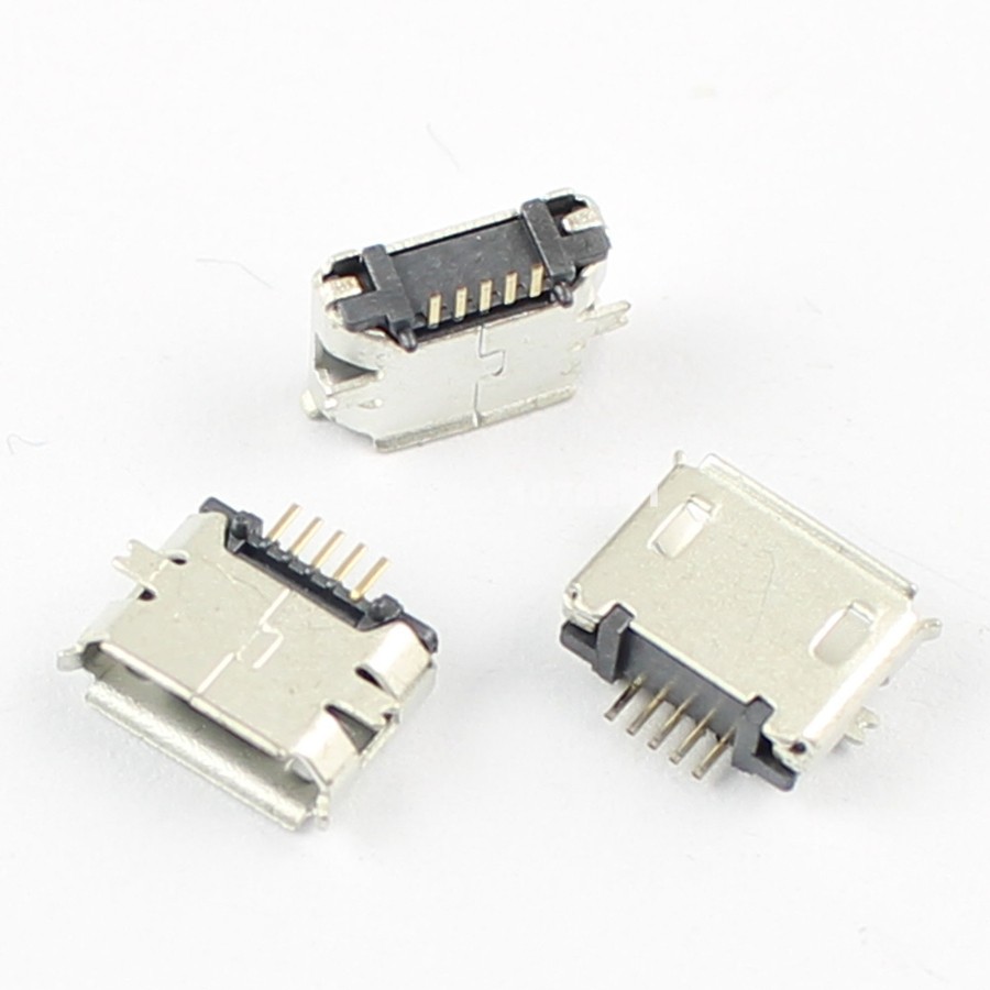20 Pcs Micro USB Type Female 5 Pin SMT Long Pin Socket Con