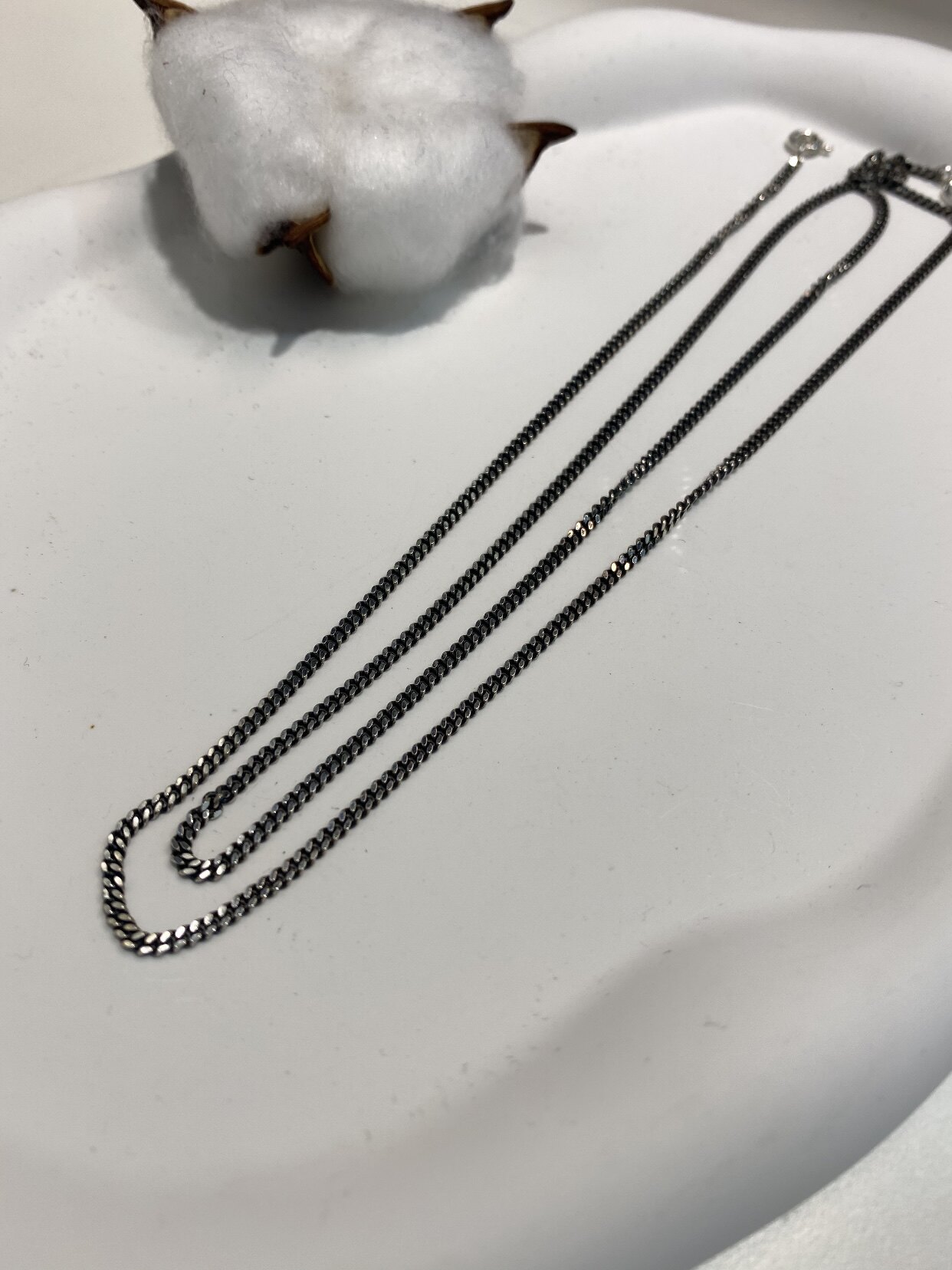 POWER Y|SEOUL SILVER|  80CM BASIC AGED PLAIN CHAIN GLASSES MASK SWEATER CHAIN NECKLACE