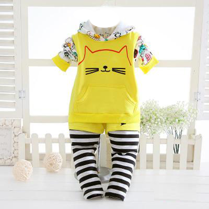 Baby velvet cotton T set 1-year-old girl Korean version of spring and autumn and winter 2-piece set tide super soft VbwnKnd99X