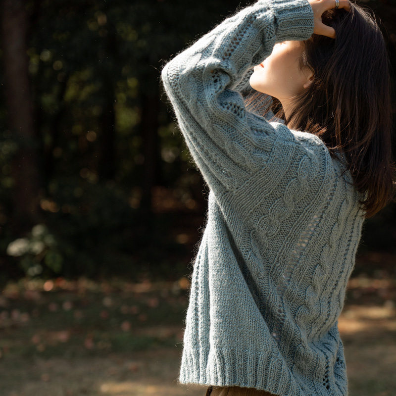 Cloud organization NO 49 twilight hooded wool cardiovert coat material bag handwoven diy wool wire warm stick needle weave life