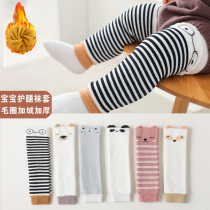 Baby knee pads and leggings in autumn and winter plus velvet thickened socks baby stockings foot covers crawling protection artifact 0-1 years old 3
