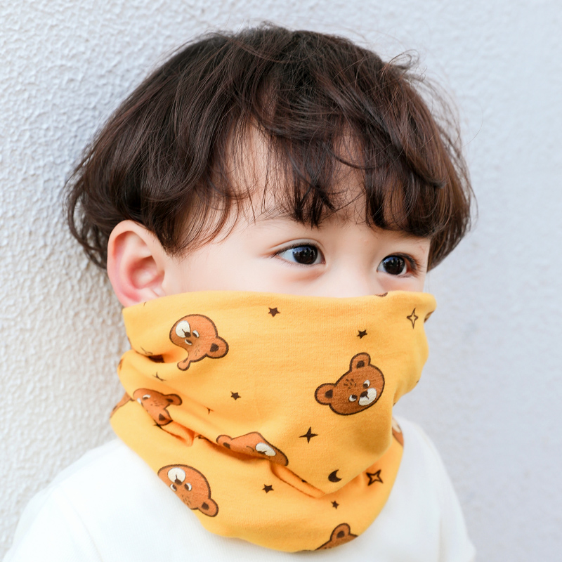 Children's neck bib autumn and winter cotton windproof warm sleeve baby boy child baby neck cover baby scarf