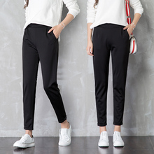 韩版百搭垂感哈伦烟管西装裤