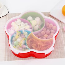 Large creative fashion sealed plastic candy box with lid grid European style dried fruit plate Melon and fruit plate Dried fruit box