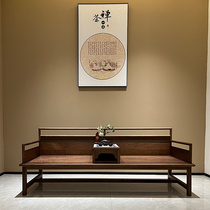 New Chinese style North American black walnut all solid wood Arhat bed simple Zen Chinese style Arhat bed Ming style solid wood furniture